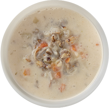 野菜とワイルドライスのアーモンドミルクチャウダー