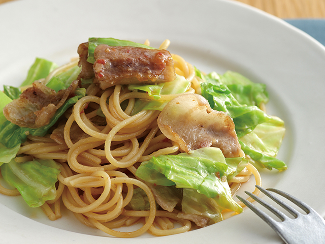 豚肉とキャベツのペペロンチーノ レシピ ピエトロ 美味しいドレッシングとパスタを