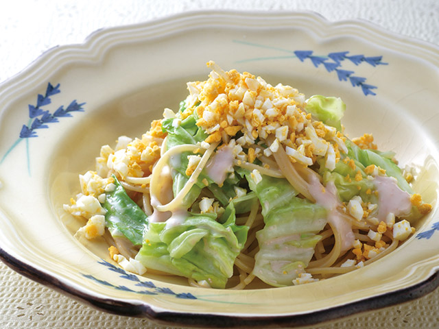 春キャベツと卵のたらこスパゲティ レシピ ピエトロ 美味しいドレッシングとパスタを