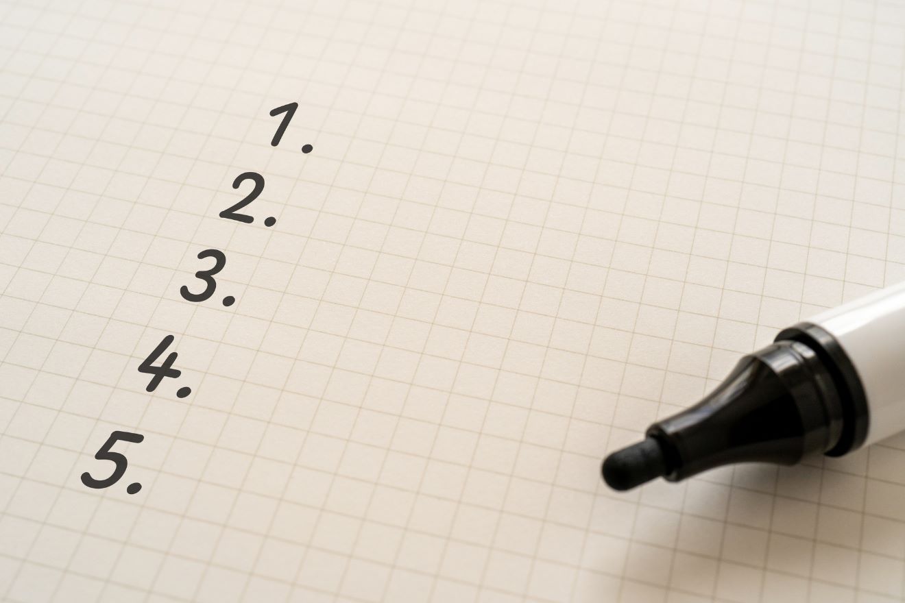 1～5の数字の画像