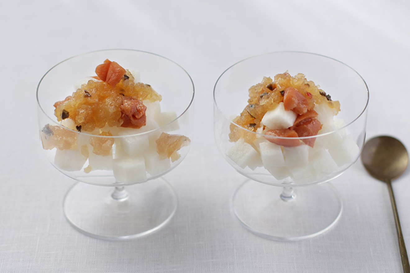 【マジカルサラダ】長芋と梅のさっぱりジュレサラダの画像