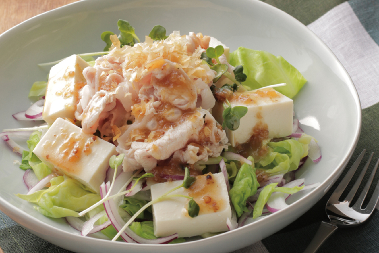 豚しゃぶと豆腐とキャベツのサラダの画像
