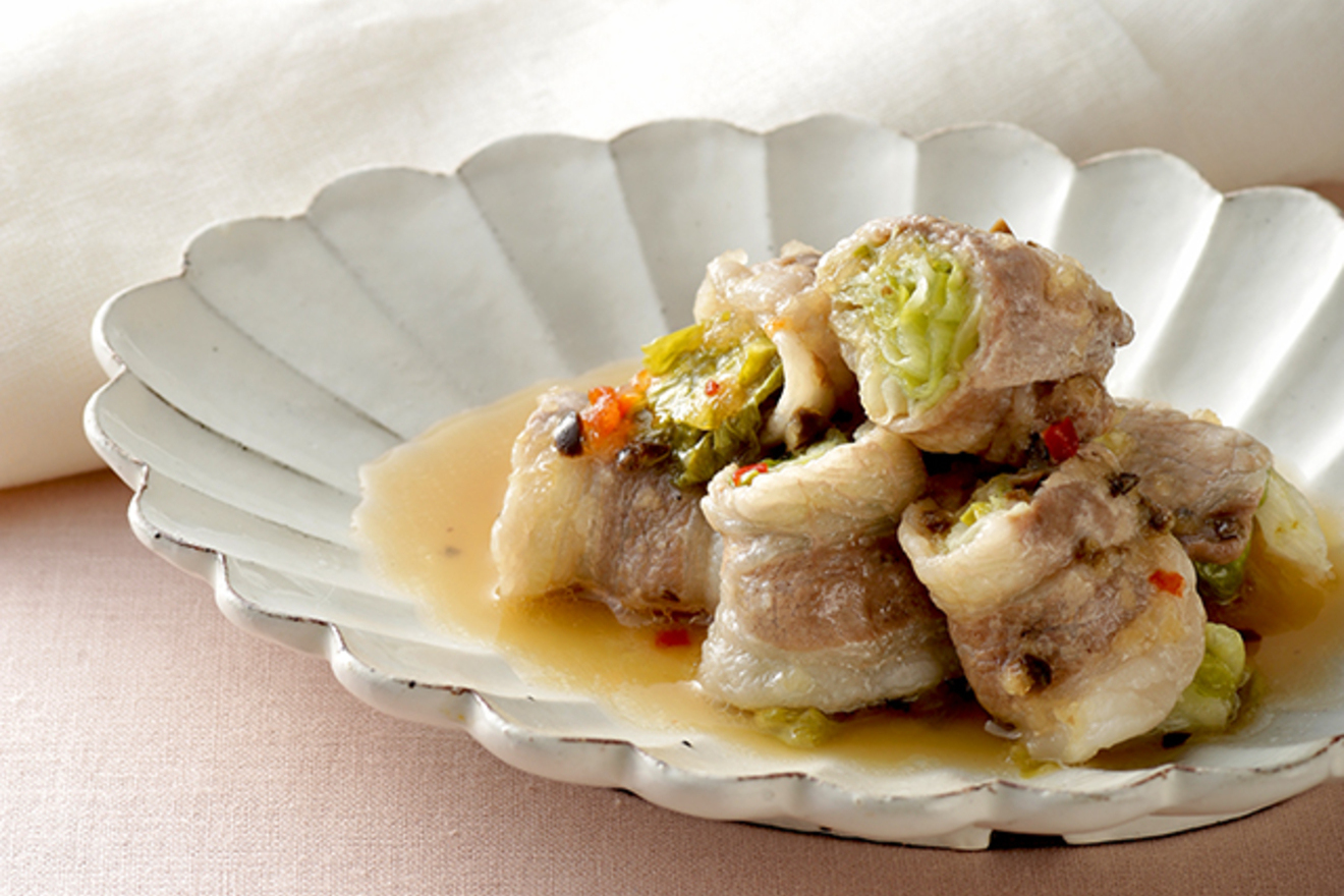 豚肉のレタス巻きの画像