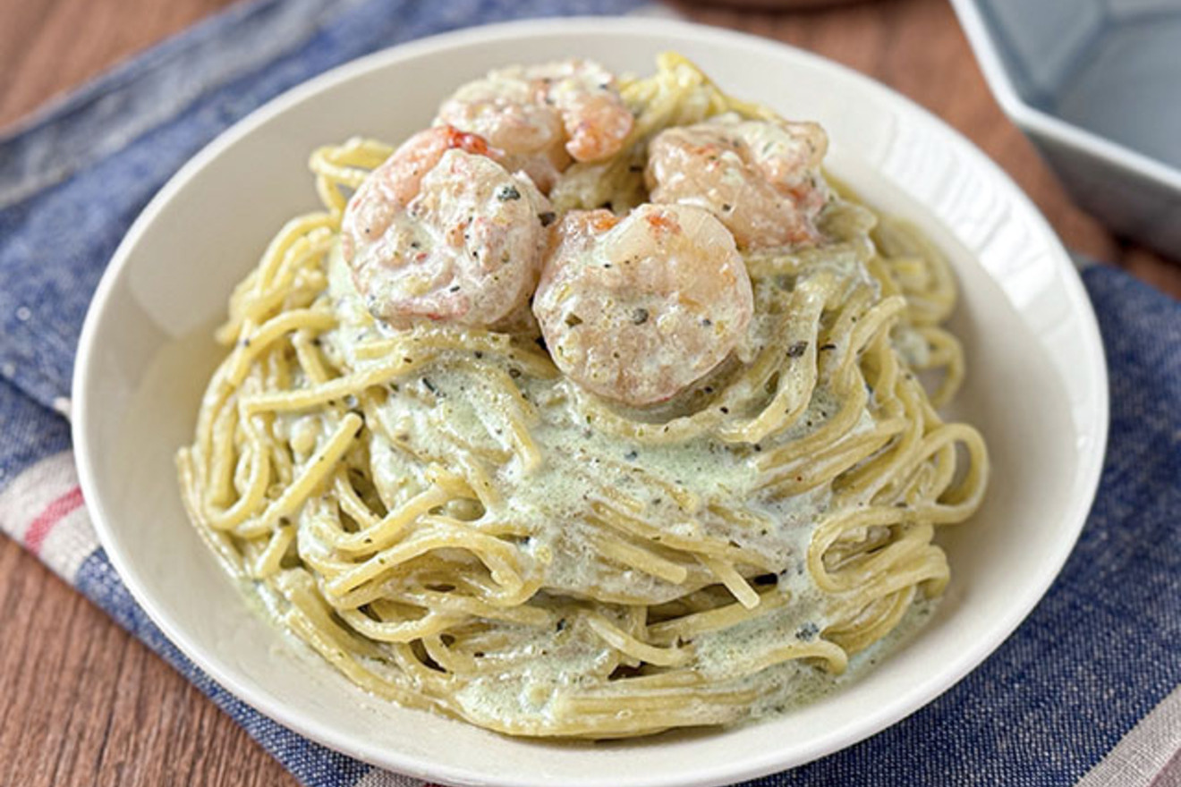 海老とバジルのクリームパスタ