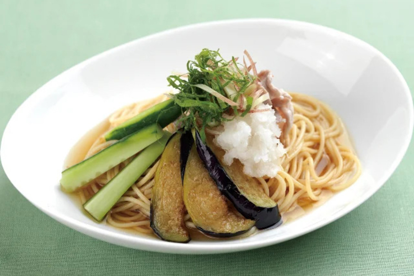 豚肉と揚げ茄子のおろしパスタの画像