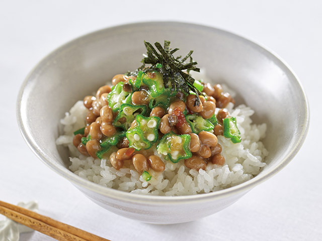 納豆オクラごはん