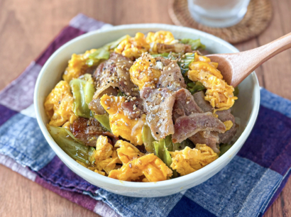 とろたまキャベツのうま塩豚ばら丼